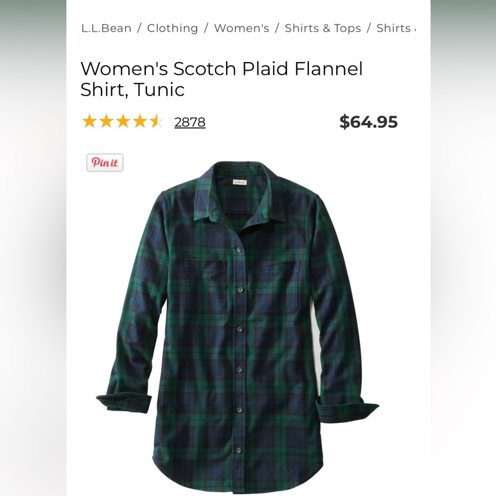 LL Bean women’s long sleeve button down shirt.